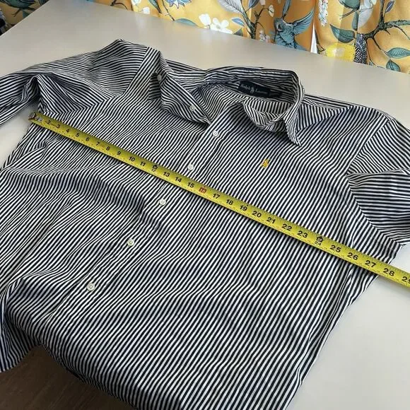 Vintage Polo Ralph Lauren Striped Long Sleeve Dress Shirt Sz XXL Preppy Office - Picture 6 of 8